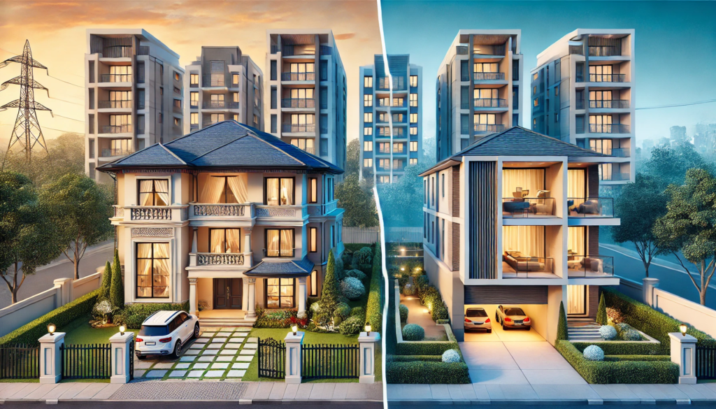 Flats and villa