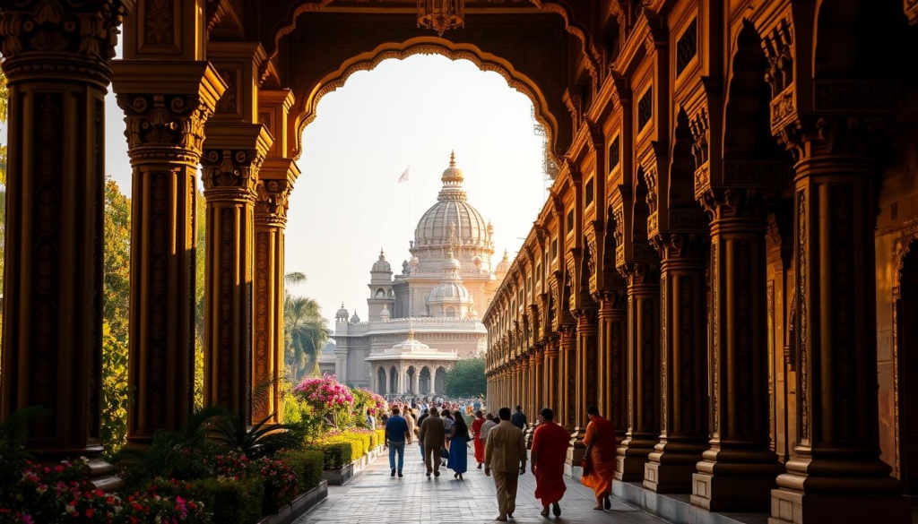 Banke Bihari Corridor News: Latest Development Updates 2025

The Banke Bihari Corridor project is changing Vrindavan's culture. It will see 2.5 million more visitors every year by 2025. This big project will make religious tourism in Braj region better.

Your trip to Krishna's birthplace will soon change a lot. The Banke Bihari Corridor news talks about a project that mixes old traditions with new designs. Travel guides in Mathura are excited for the new tours that will change how visitors see things.

This corridor is inspired by a sacred Krishna sloka, "यत्र योगेश्वरः कृष्णो". It's not just a building; it's a spiritual path to Vrindavan's divine past. It shows how old traditions and new ideas can come together.

Key Takeaways
Massive infrastructure project transforming Vrindavan's religious tourism
Expected 2.5 million additional annual pilgrims by 2025
Combines spiritual significance with modern architectural design
Enhances accessibility to sacred Braj region attractions
Supports local economic growth through cultural tourism
Banke Bihari Corridor News: Blueprint and Construction Timeline

The Banke Bihari Corridor project is a big deal for Hindu devotional tourism. It changes Vrindavan's spiritual look with new design and infrastructure. Soon, your visit to this sacred place will be even better, showing off Uttar Pradesh's rich culture.

https://youtube.com/watch?v=CyZiptwWWGE

Architects and planners worked hard to make a plan that keeps traditional vastukala (architectural) values. But they also added modern comforts. The corridor mixes spiritual walks with modern city planning.

Architectural Highlights and Design Elements
Integrated spiritual walkways connecting multiple temple complexes
Sustainable design incorporating traditional Vrindavan architectural styles
Eco-friendly materials reflecting local craftsmanship
Advanced pilgrim management infrastructure
Phase-wise Development Schedule
Initial Phase: Site preparation and foundational work
Construction Phase: Structural development and infrastructural integration
Final Phase: Landscaping and pilgrim facility installations
Infrastructure Integration Plans

The Banke Bihari Corridor project fits well with Ayodhya's development plans. It makes a big network of religious tourism spots. The plan improves getting there, managing traffic, and adds top-notch amenities for visitors.

"This corridor represents more than infrastructure—it's a spiritual renaissance" - Local Urban Development Official

Your visit to Hindu devotional tourism will change a lot. You'll have easy access and amazing architecture that respects old traditions.

Religious and Cultural Significance of the Corridor Project

The Banke Bihari Corridor project honors the Braj region's spiritual legacy. It's in the heart of Vrindavan. This project links people to sacred Krishna temples, making it a special place for spiritual travel.

Braj Bhoomi is very spiritual. It takes visitors through the magical places of Krishna's youth. The corridor keeps the old paths alive, giving pilgrims and seekers a unique journey.

Connects multiple Krishna temples in Vrindavan
Preserves historical spiritual pathways
Enhances pilgrimage experience for devotees
"Always think of Me, become My devotee, worship Me and offer your homage unto Me." - Krishna

The corridor makes exploring the Braj region even better. It mixes new ways with old devotion, making it easy to connect with Krishna's teachings.

Spiritual Aspect	Project Impact
Cultural Preservation	Comprehensive restoration of sacred sites
Pilgrimage Experience	Improved accessibility and spiritual infrastructure
Historical Significance	Protection of Braj region's spiritual heritage

Visitors will find a unique spiritual journey in Vrindavan. They'll see how divine history meets today's pilgrimages.

Impact on Vrindavan Tourism and Local Economy

The Banke Bihari Corridor is a big change for religious tourism in India. It will help Vrindavan's local community a lot. Yogi Adityanath's team is working hard to make Vrindavan a top spot for Hindu pilgrims.

Economic Benefits for Local Businesses

Businesses in Vrindavan will really benefit from this project. The corridor will bring more people to the area. This means more jobs and chances for growth.

Increased tourist footfall in the region
Enhanced hospitality and service sector growth
Expanded retail and souvenir markets
Potential for new entrepreneurial ventures
"This project isn't just about infrastructure; it's about empowering local communities," says a local economic analyst.
Enhanced Pilgrim Facilities and Amenities

Pilgrims will find Vrindavan much more welcoming. The corridor adds many new comforts. These include:

Modern restroom facilities
Dedicated information centers
Improved accommodation options
Advanced medical support stations
Traffic Management and Accessibility Improvements

The corridor tackles old traffic problems. It will have special paths for pilgrims and better parking. This makes getting around easier and less crowded.

This project is a big step for Vrindavan. It makes Vrindavan a top pilgrimage site. It also helps the local economy grow.

Conclusion

The Banke Bihari Corridor project is a big deal for keeping cultural heritage alive. It mixes new building ideas with old spiritual values. This project is not just about building something new. It's about keeping Vrindavan's traditions alive.

Groups like the Vishwa Hindu Parishad are leading this effort. They want to mix old traditions with new ideas. This project shows how to keep old traditions alive while making things better.

Vrindavan is changing, and the Banke Bihari Corridor is a big part of that. It will make visiting Vrindavan better for everyone. It will also help keep the area beautiful for years to come.

This project shows how India can respect its past and look to the future. It will help more people visit and enjoy Vrindavan. It's a way to keep the area's beauty and traditions alive.

Exploring this project shows how important tradition and new ideas are together. The corridor is not just a path. It connects the past with today's dreams for India.

FAQ
What is the Banke Bihari Corridor project?

The Banke Bihari Corridor is a big project in Vrindavan. It aims to make visiting the famous Banke Bihari Temple better. It will have a new path that makes it easier to get there.

It will also have better places for people to rest and eat. And it will keep the area's culture alive.

How will the corridor impact tourism in Vrindavan?

The project will make Vrindavan more popular for tourists. It will have new paths and places to eat and rest. This will make visiting more fun.

It will also show off the area's rich culture. This will attract more people to see it.

What are the key architectural features of the Banke Bihari Corridor?

The corridor will have old and new designs together. It will have wide paths and good lighting. There will also be green spaces and places for people to rest.

It will keep the area's spiritual feel while having modern comforts.

When is the project expected to be completed?

The project is in the making phase. It will be done in parts by 2025. The Uttar Pradesh government and local groups are working hard to make it happen.

How will the project benefit local businesses?

The corridor will help local shops and restaurants a lot. More people will come to visit, which means more business. It will also create new places for vendors and food stalls.

This will help the local economy grow.

What provisions are being made for pilgrim safety and comfort?

The project has many safety features. There will be wide paths and places to sit. There will also be water and medical help.

It will be easy for everyone to get around, including the elderly and those with disabilities.

How does the project connect to Krishna's cultural significance?

The Banke Bihari Corridor is all about Krishna's place. It will keep the area's culture alive. It will show stories and traditions of Lord Krishna.

Will the existing temple structure be modified?

The project will not change the Banke Bihari Temple. It will focus on the area around it. Any changes will make visiting better without hurting the temple's history or spirit.

How is the local community involved in the project?

The local people are helping plan and do the project. It will keep the area's culture and traditions alive. It will also have modern things people need.

What government bodies are supporting this project?

The Uttar Pradesh Government is helping a lot. Chief Minister Yogi Adityanath is leading the effort. Local groups, tourism, and religious organizations are working together to make it happen.